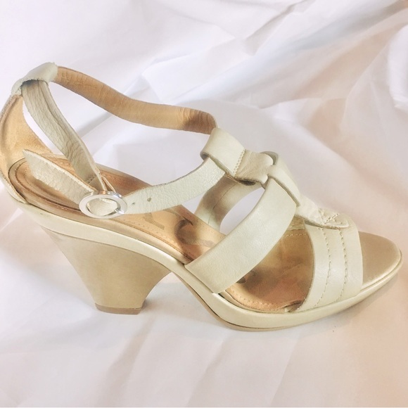 Gixus tan light brown soft leather hand crafted platform sandals EU 39 US 9 - Picture 2 of 7